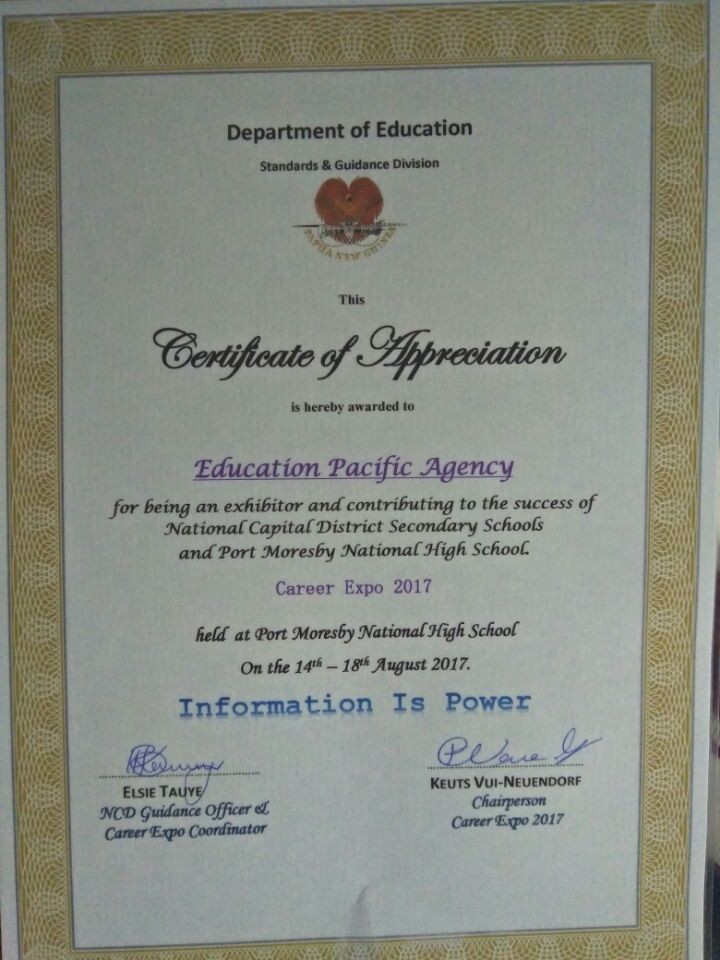 MOU Certificate